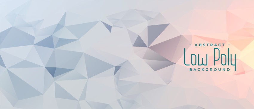 Abstract Low Poly Banner white color template