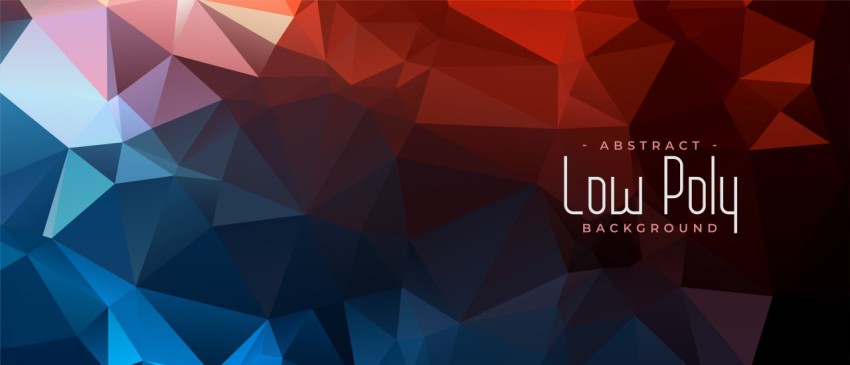 triangular low poly abstract banner in two colors template