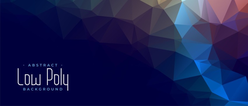 triangular low poly abstract geometric banner design