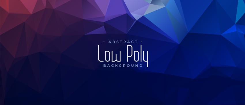 blue abstract low poly triangular banner design