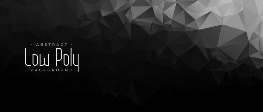 black and dark low poly abstract geometric banner - Photo #119 ...