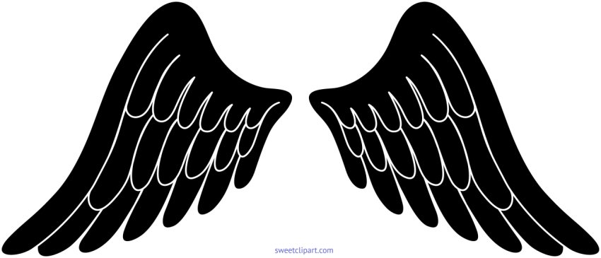 Clip Puller Wing   Angel Wings Clipart Black And White