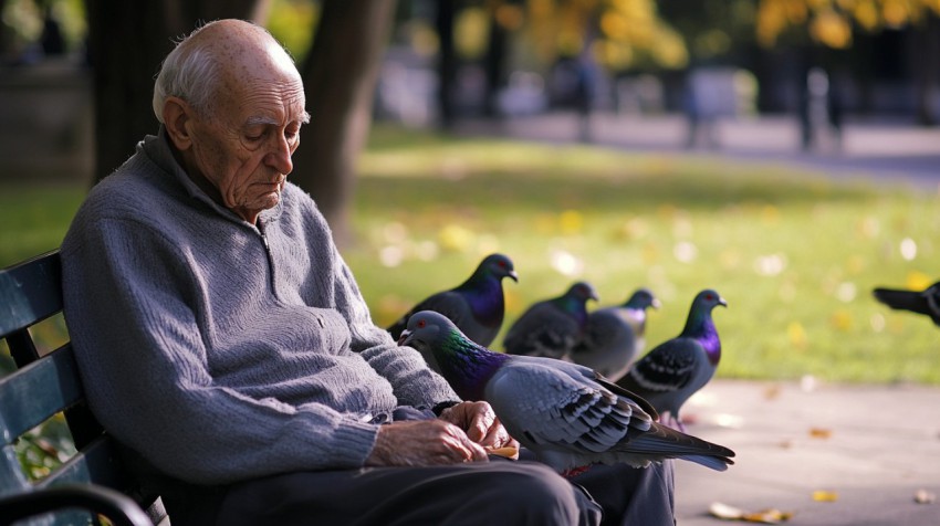 Elderly man reflecting