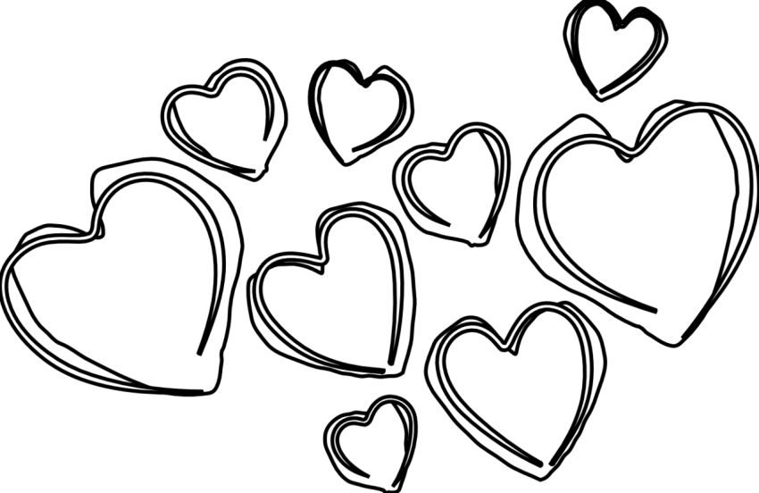 Black Line Heart Clipart   Black And White Hearts Clip Art