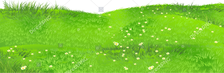 Glowing green grass field