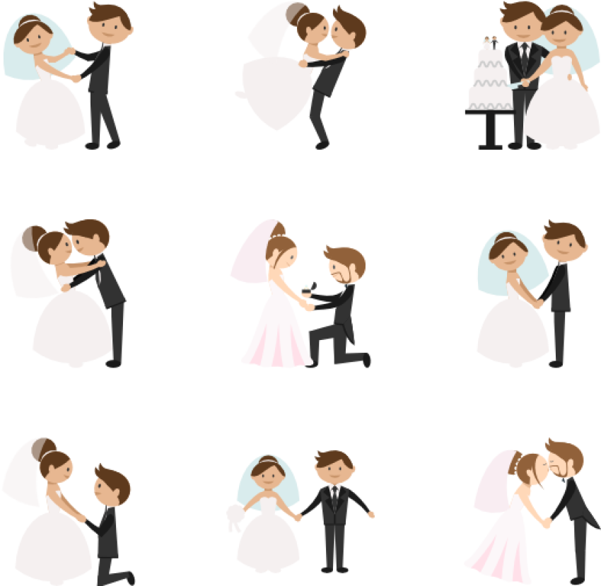 Wedding Couple   Wedding Couple Cartoon Png