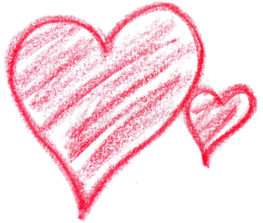 Crayon Heart Clipart   Pink Crayon Heart Png