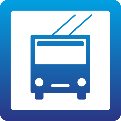 Trolleybus blue