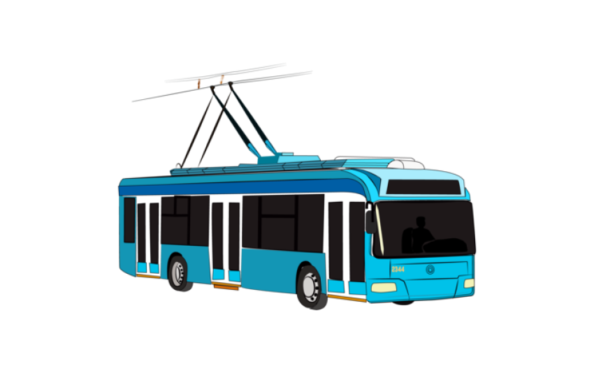 Trolleybus blue electric