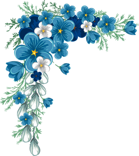 Blue and white flowers, flower Arranging, decoupage png free download