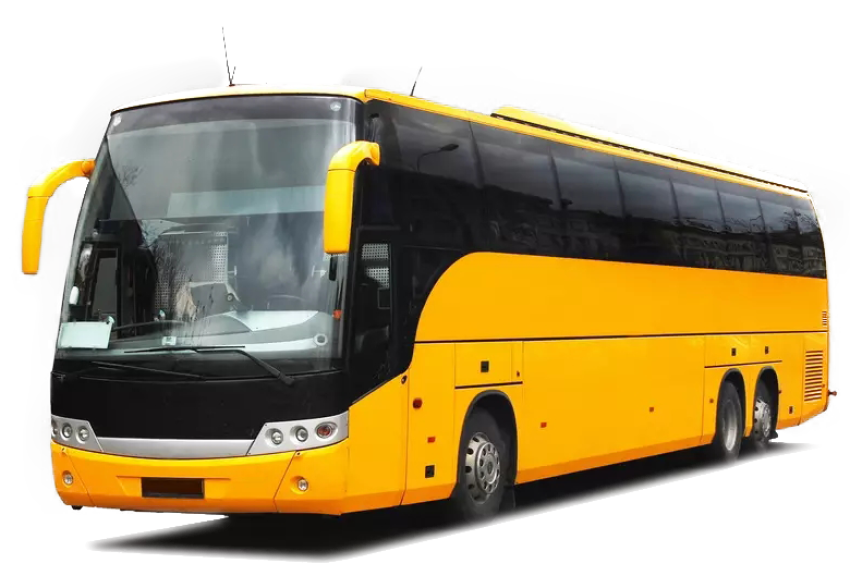 Yellow Tourist Coach Bus png image