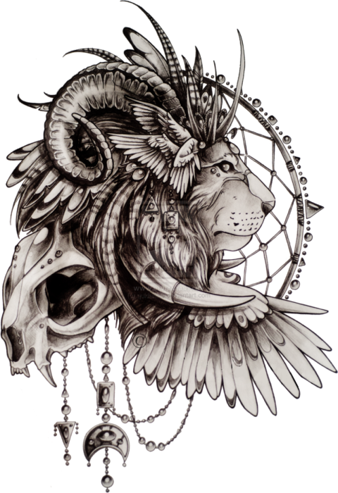 Shiva Tattoo Png   Lion Dream Catcher Tattoo