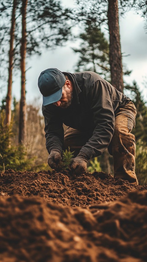 Man planting seedling image