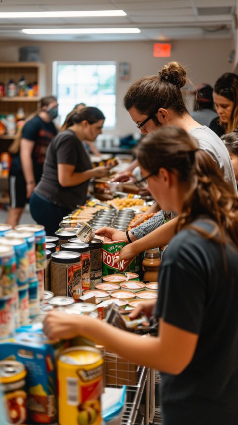 Volunteers Sorting Food