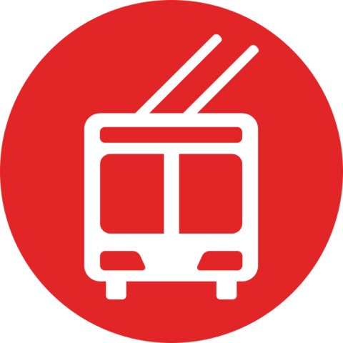 Trolleybus png icon round