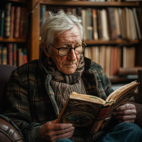 Elderly Man Reading