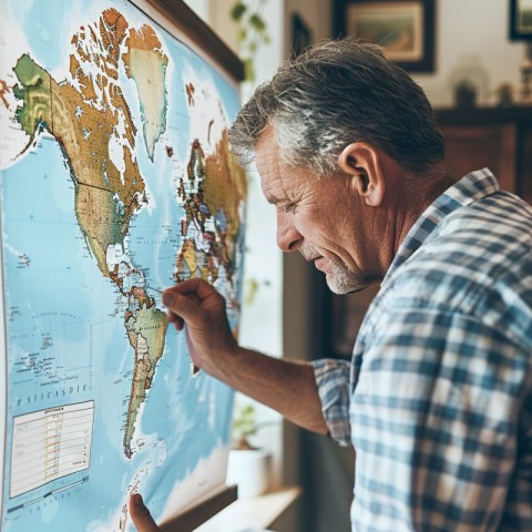 Man exploring map