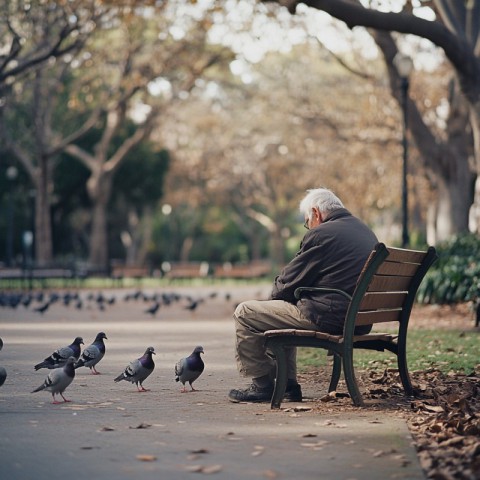 Man Feeding Birds