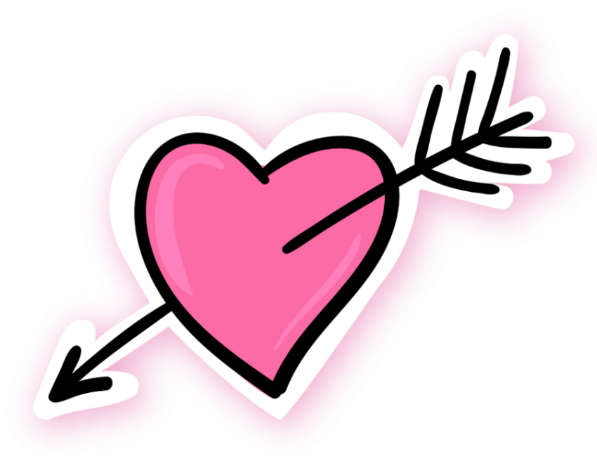 Pink Heart With Arrow, HD Png Download