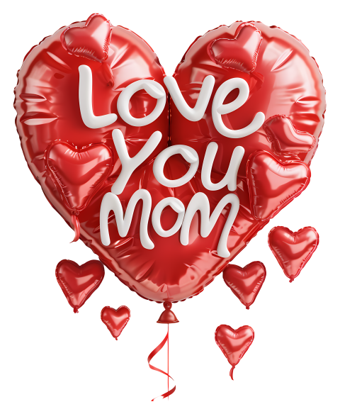 Transparent love mom heart shaped balloon