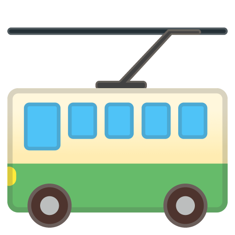 Trolleybus png green icon