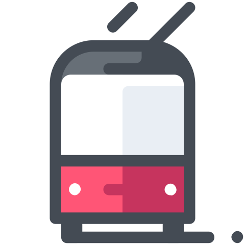 Trolleybus red icon free png