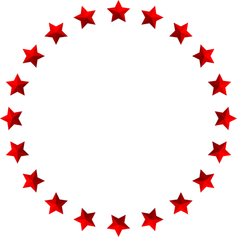 Graphy Circle, Red simplified star circle