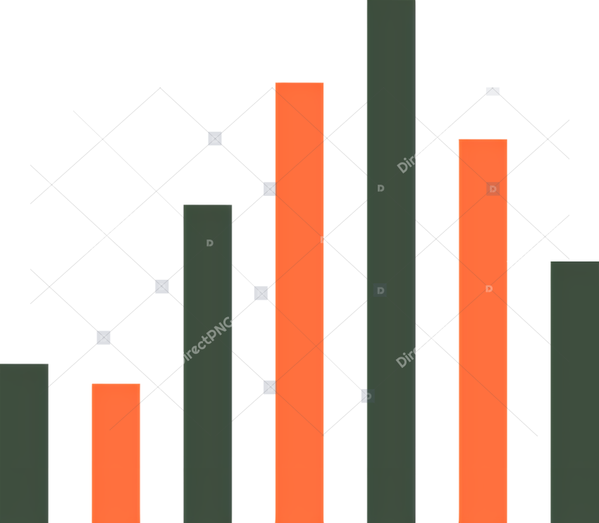 Bar Graph   Black and orange bar graph showing success rates