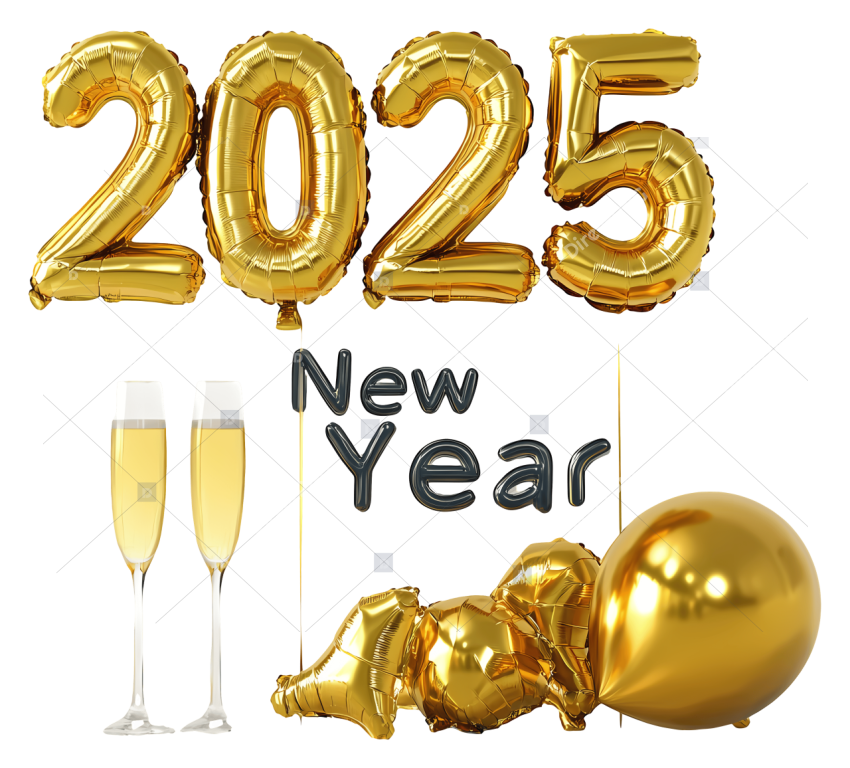 2025 new year golden balloons, festive 2025 new year party