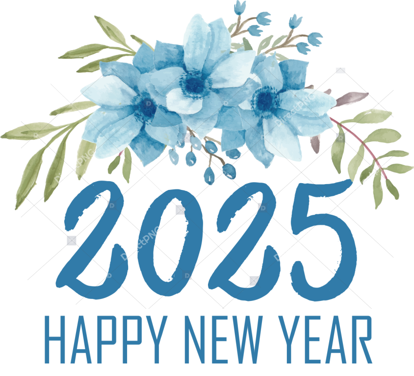 2025 happy new year blue