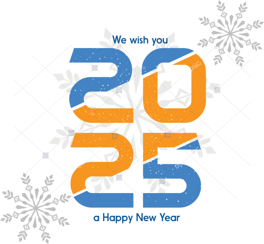 2025 new year snowflakes numbers