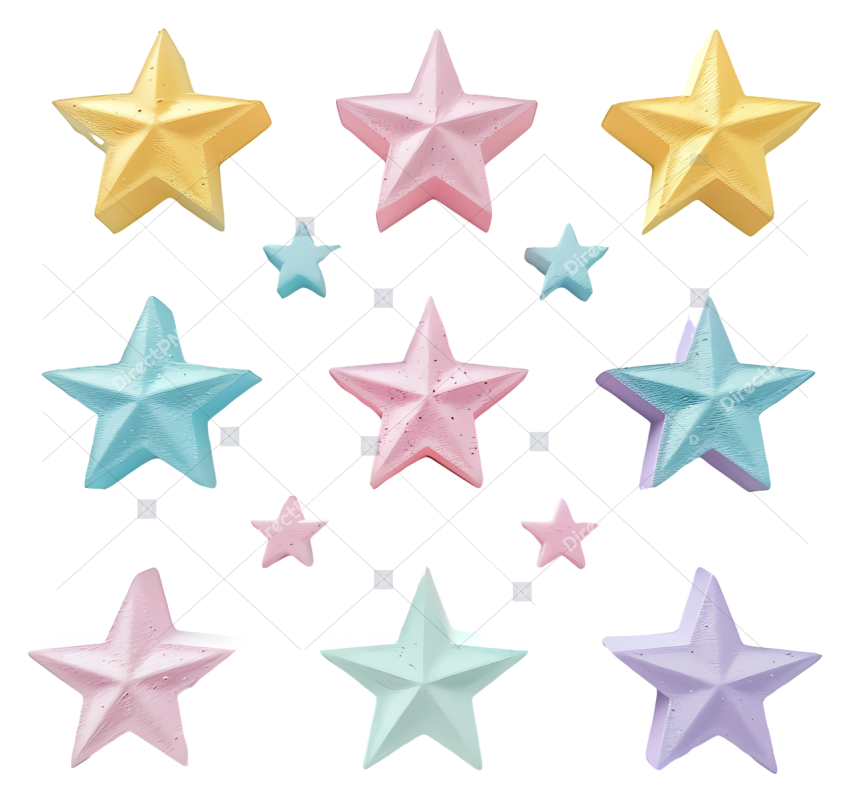 Transparent star glitter star pastel colors black background star shaped glitter in pastel