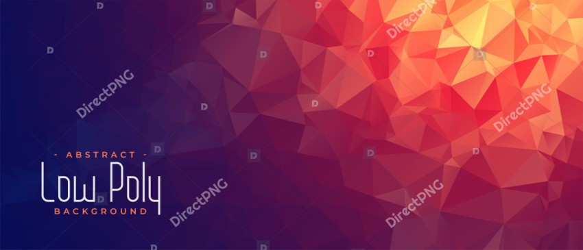 abstract low poly banner with orange light shade