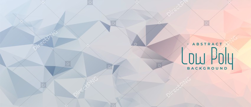 Abstract Low Poly Banner white color template