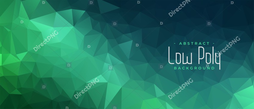 green polygonal abstract banner with triangle shapes