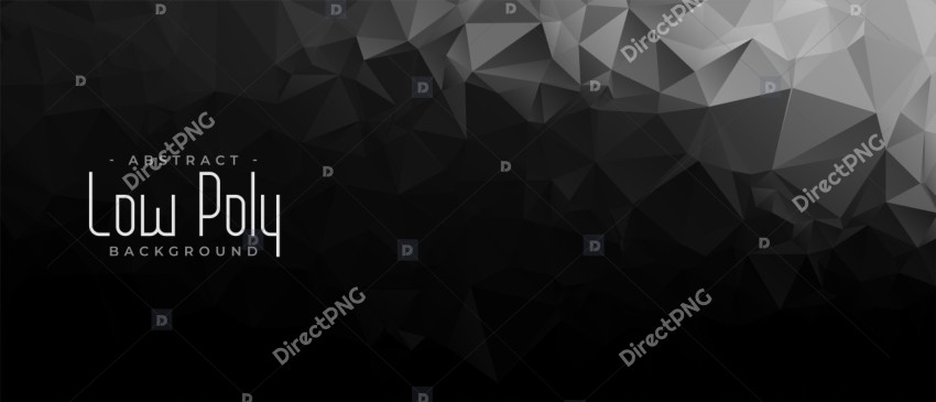 black and dark low poly abstract geometric banner