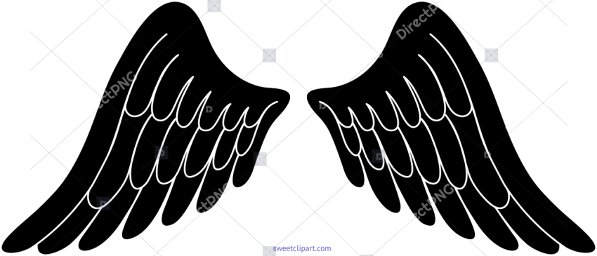 Clip Puller Wing   Angel Wings Clipart Black And White