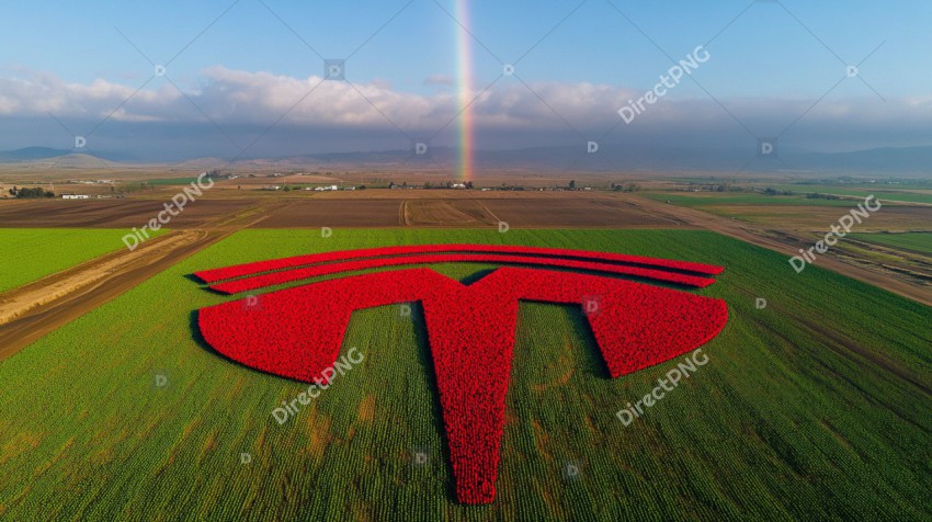 Tesla Logo Field Image