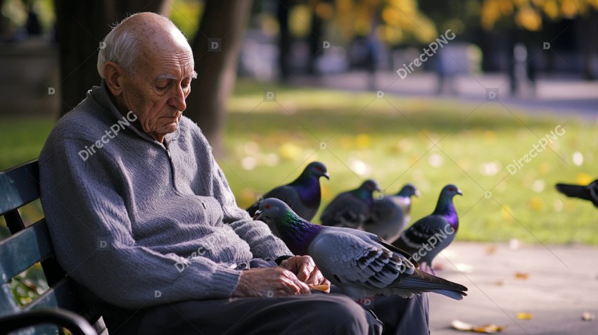 Elderly man reflecting