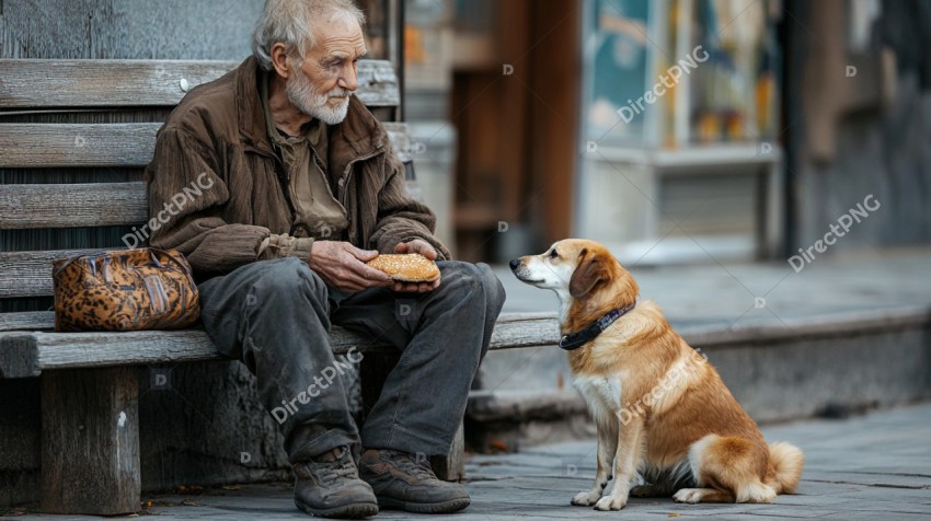 Man Feeds Dog