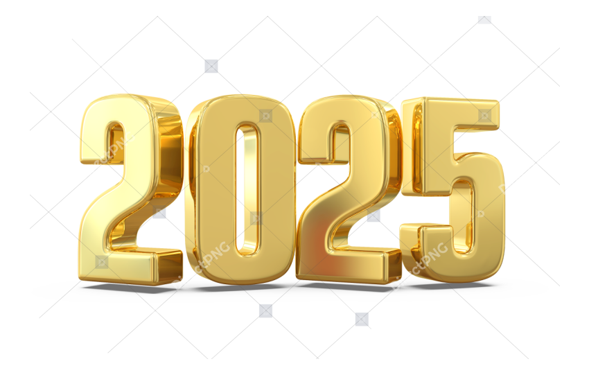 Happy new year 2025   golden 2025 3d