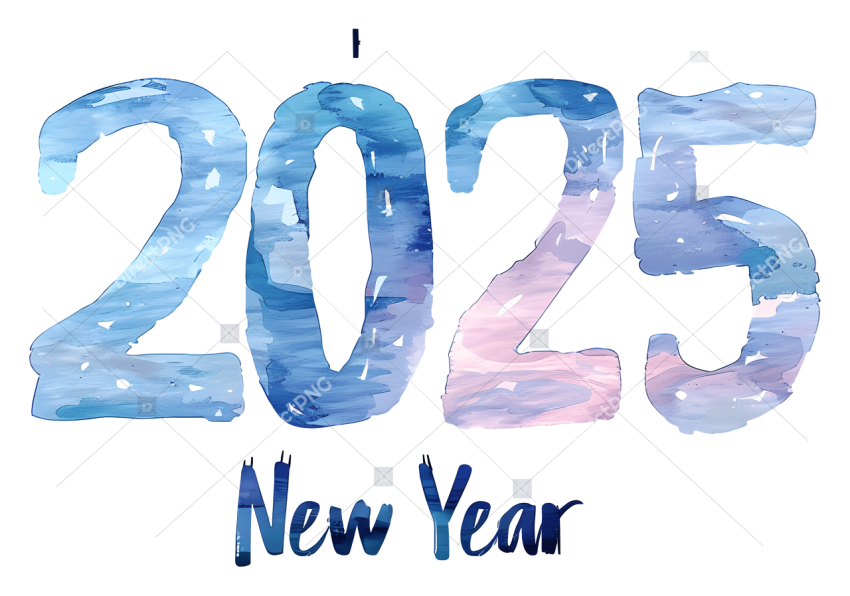 Watercolor new year 2025 greeting