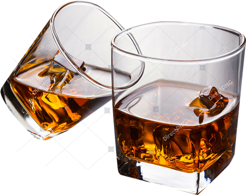 Cup Material Two Glass Drinking Whisky Glasses Clipart