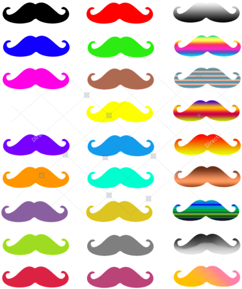 Colorful, Mustache, Color, Icon   Mustache