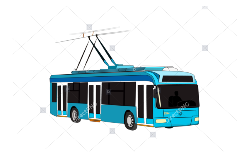 Trolleybus blue electric