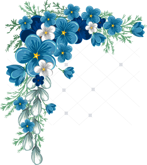 Blue and white flowers, flower Arranging, decoupage png free download