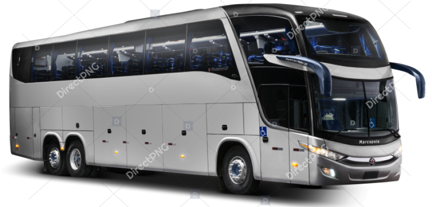 White and Black Luxury Coach Bus png image