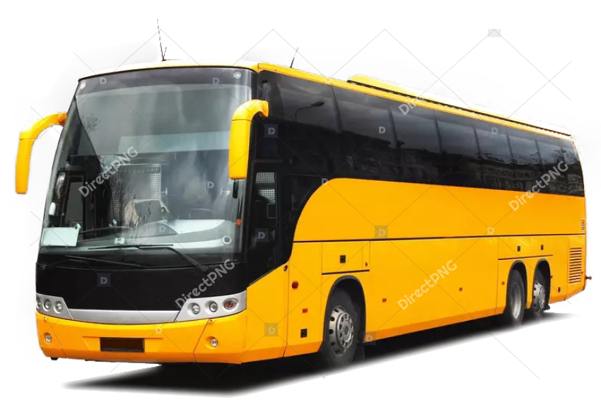 Yellow Tourist Coach Bus png image