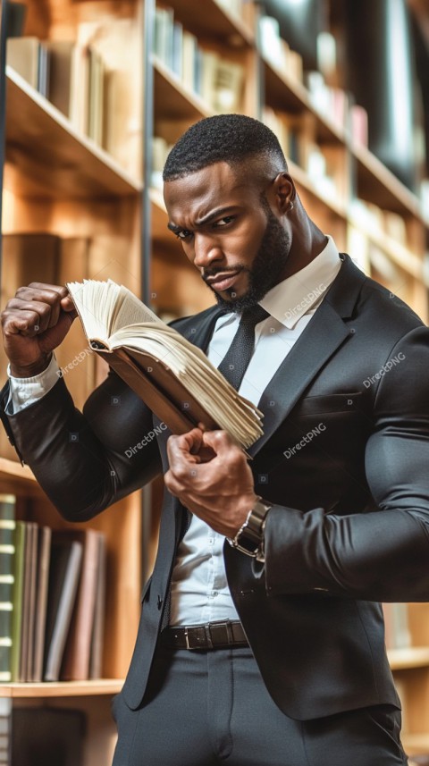 Muscular Man Reading