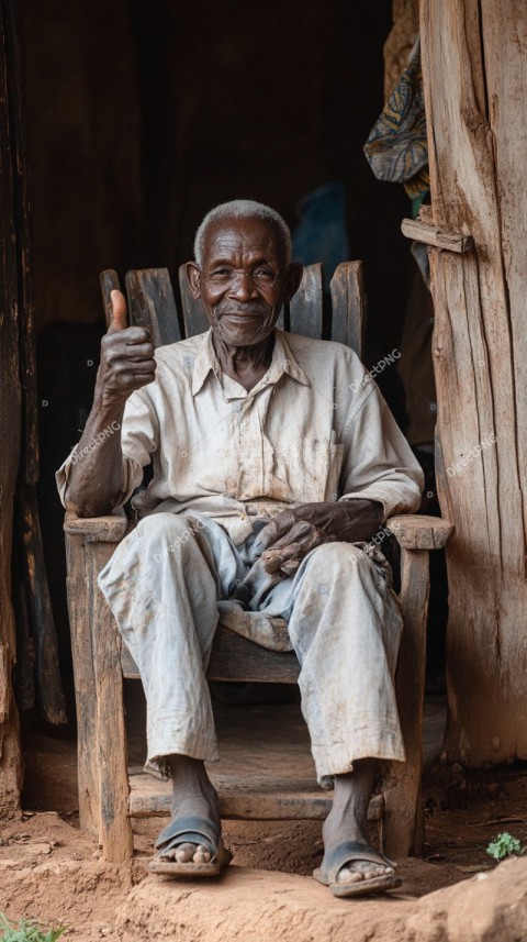 Elderly man smiling